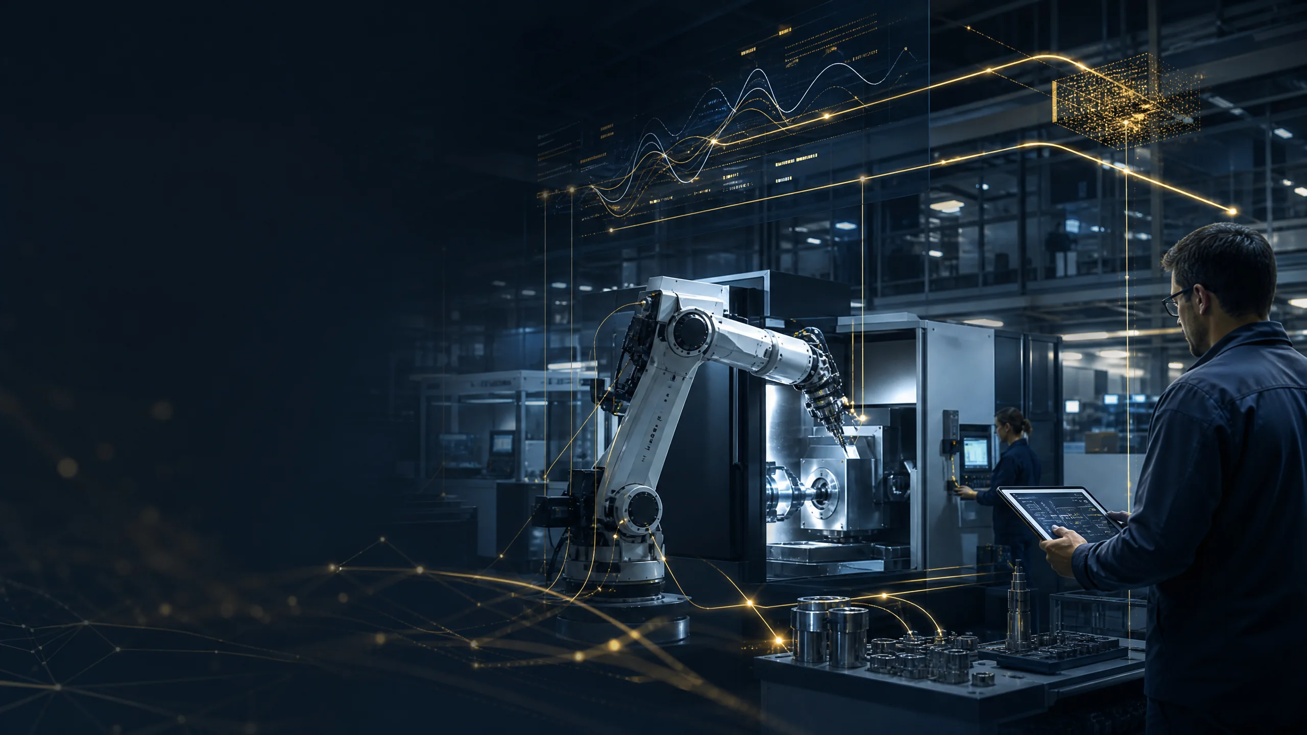 رؤية أرض المصنع وتكامل الماكينات لعملية CNC